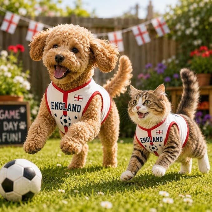 V-DECORPARKS Personalized Pet Soccer Jersey Custom Name Number Dog Cat Football - Image 2