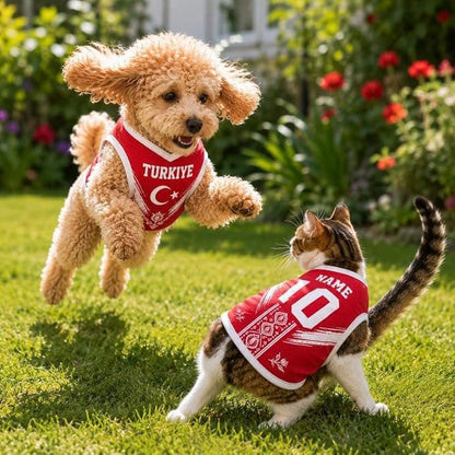V-DECORPARKS Personalized Pet Soccer Jersey Custom Name Number Dog Cat Football - Image 2