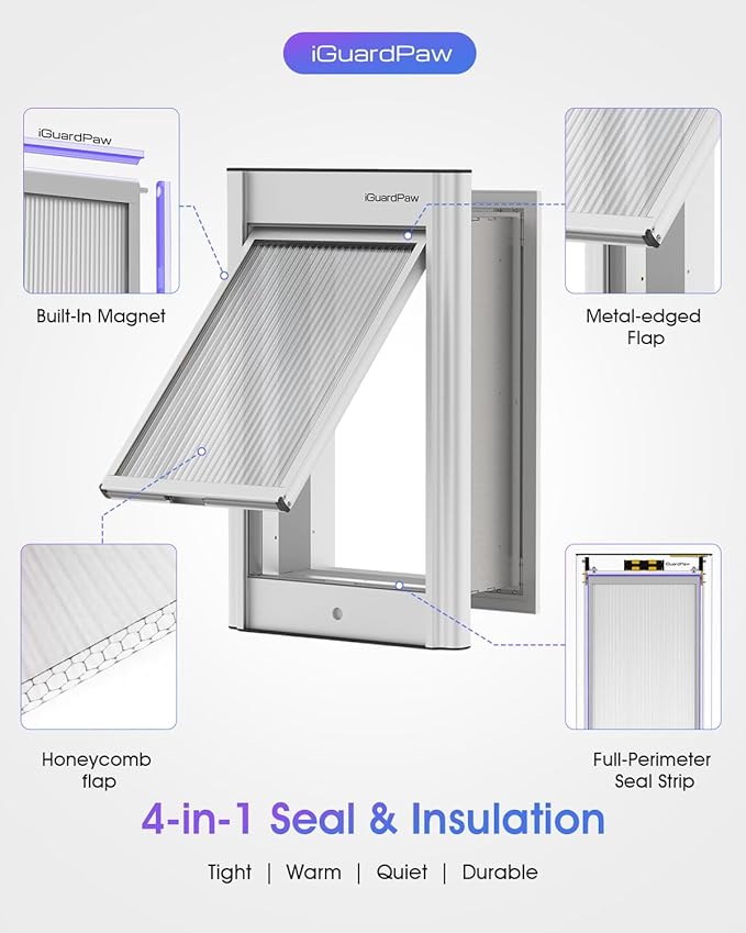 Automatic Dog Door, Aluminum Electronic Pet Door - Image 5