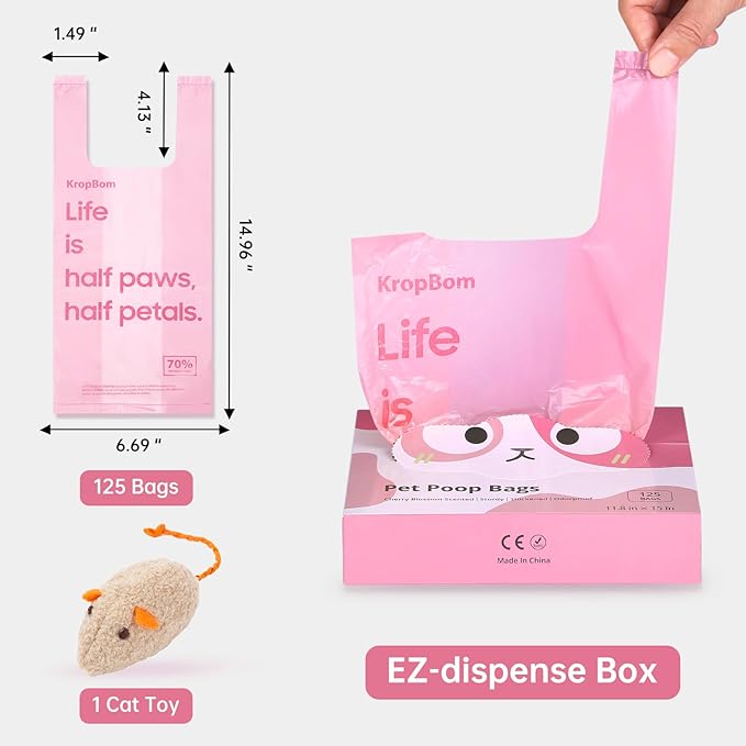 125 Count Cat Poop Bags Cherry Blossom Scented - Image 7