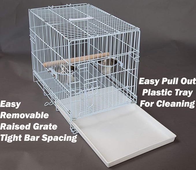 Travel and Vet Bird Parrot Beaks Proof Metal Cage Carrier Easy Foldable Clean - Image 4