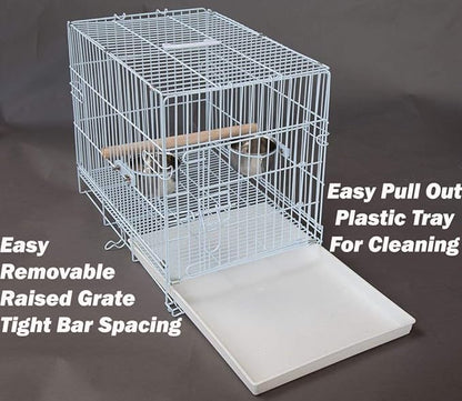 Travel and Vet Bird Parrot Beaks Proof Metal Cage Carrier Easy Foldable Clean - Image 4
