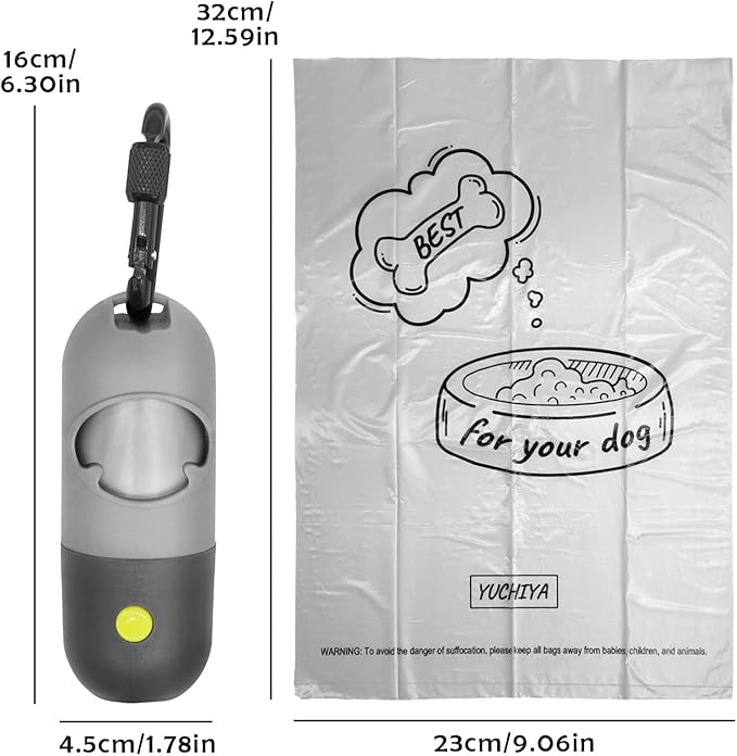 Dog Poop Bags Holder with LED Flashlight|Pet Waste Bags Dispenser - Image 6