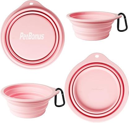 PetBonus 2-Pack Large Silicone Collapsible Dog Bowls, 34oz/1000ml BPA Free - Image 2