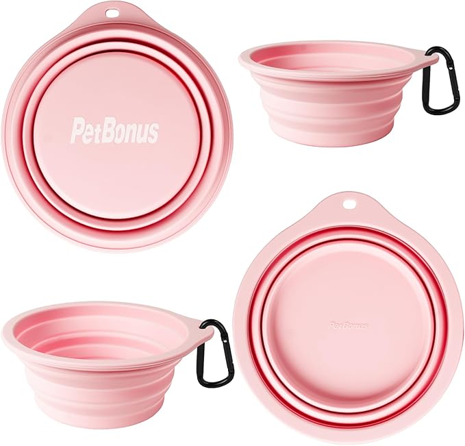 PetBonus 2-Pack Silicone Collapsible Dog Bowls, BPA Free Dishwasher Safe - Image 2