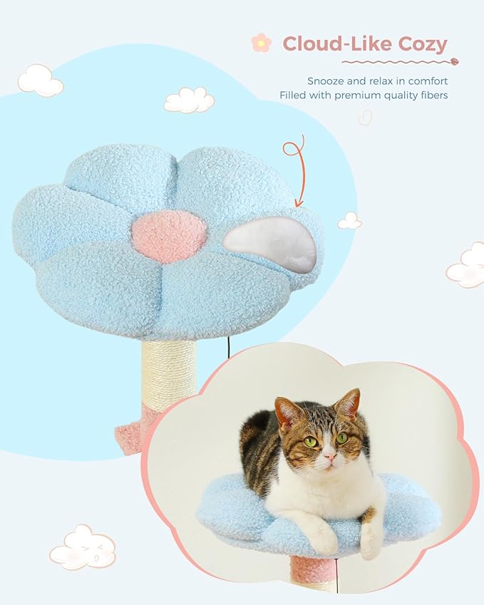 MUTTROS Flower Cat Tree 47.2" Multi-Level Cat Tower - Image 4