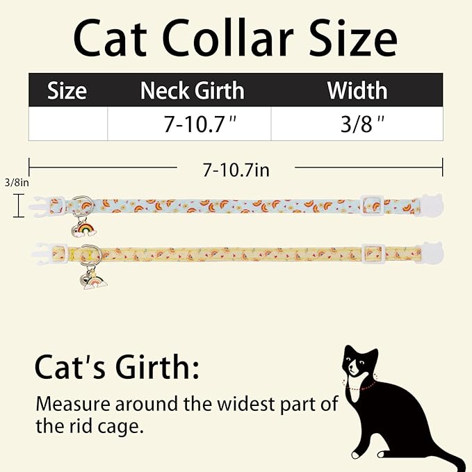 Cat Collars for Girl Cats & Boys, 2 Pack Soft Cotton Breakaway Collar - Image 6