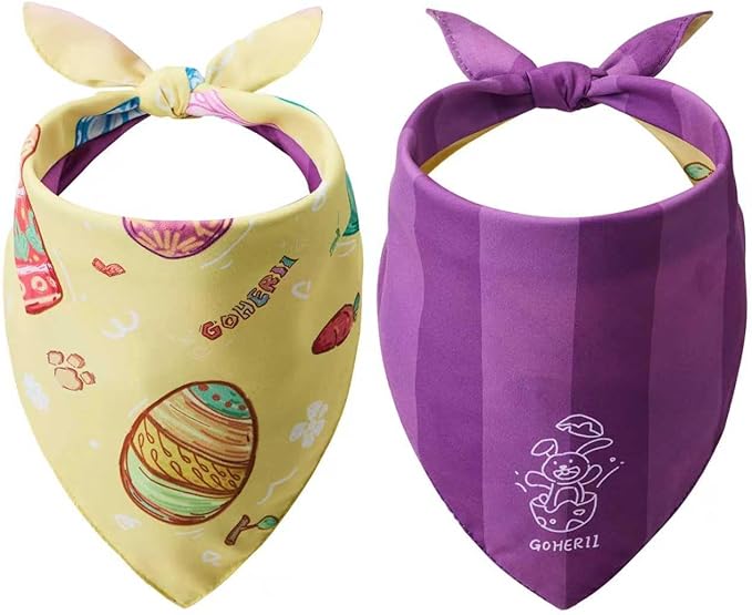 Easter Dog Bandana, Colorful Easter Egg Puppy Scarf, Adjustable Triangle by SharelovespreadjoychooseGOHERII