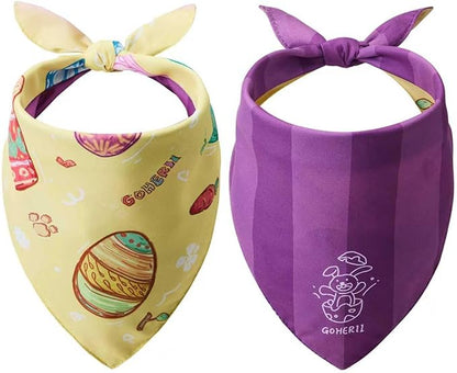 Easter Dog Bandana, Colorful Easter Egg Puppy Scarf, Adjustable Triangle by SharelovespreadjoychooseGOHERII