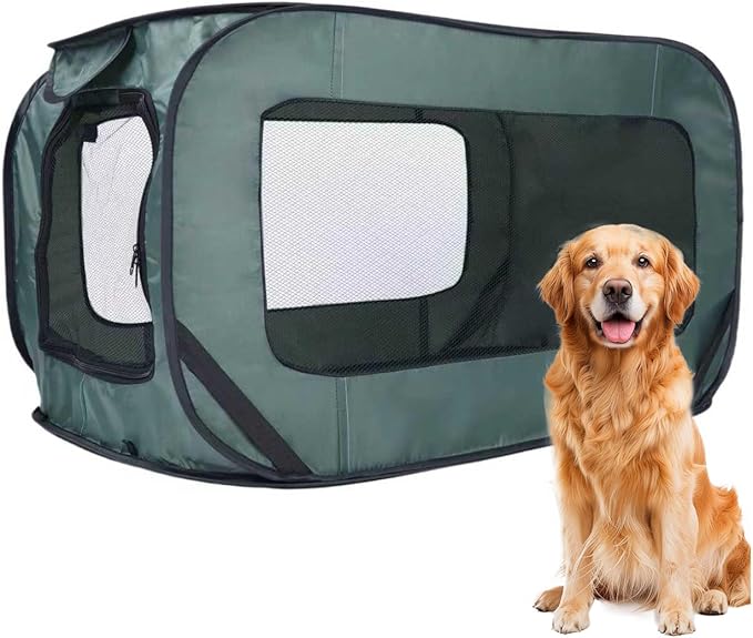 36 Inch Foldable Dog Kennel for Large Dogs, Portable Waterproof Pop-Up Pet Crate by Unknown