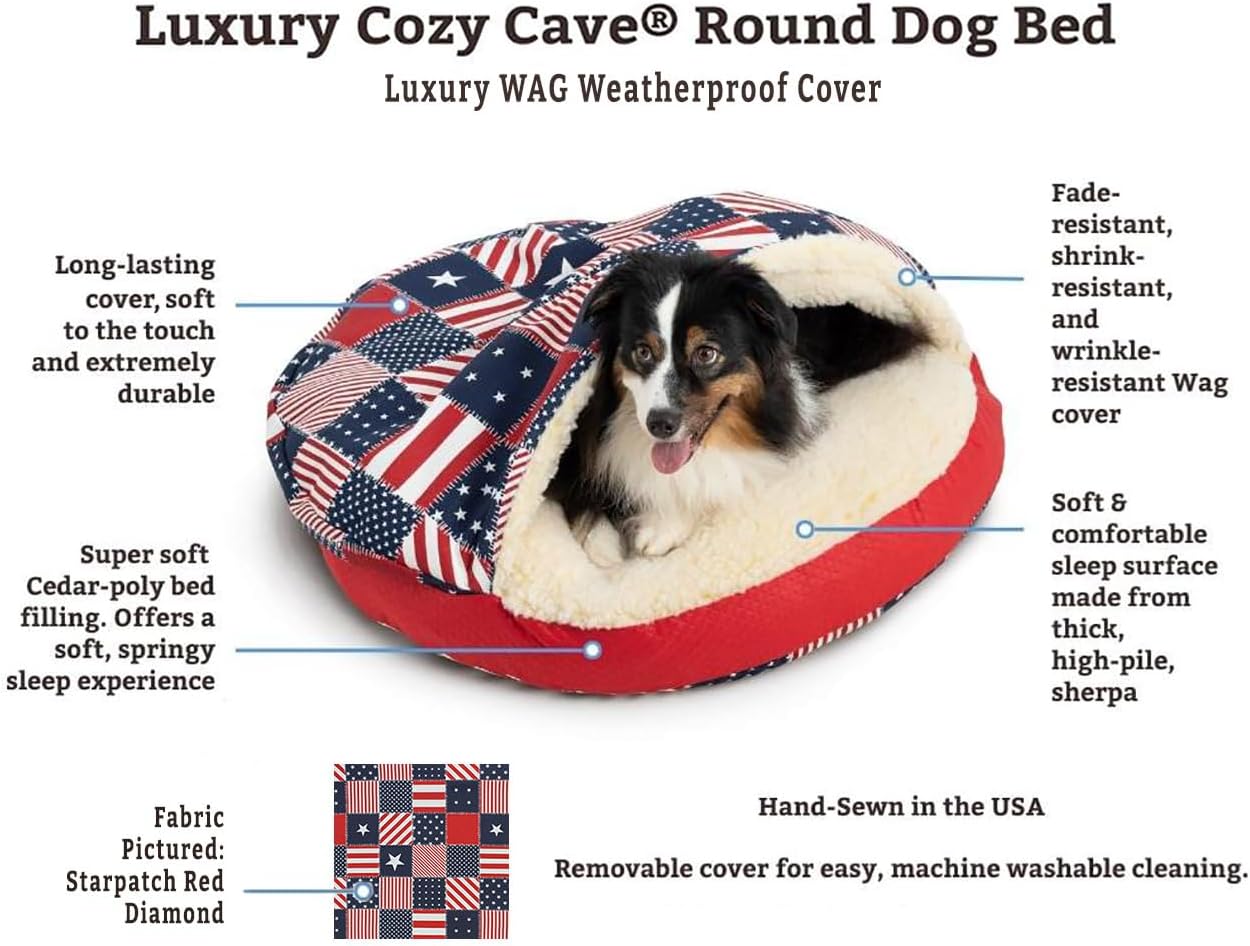 Snoozer Luxury Cozy Cave Pet Bed, Wag Collection, Extra Large - Ramey Gray