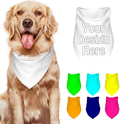 Dog Bandanas Custom Boy and Girl Dogs Scarf Add Your Design Personalized Pet by VYXONIA