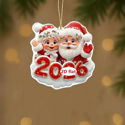 9 Pcs Christmas Tree Decorations 2026 Merry Christmas Santa Claus Hanging - Image 3