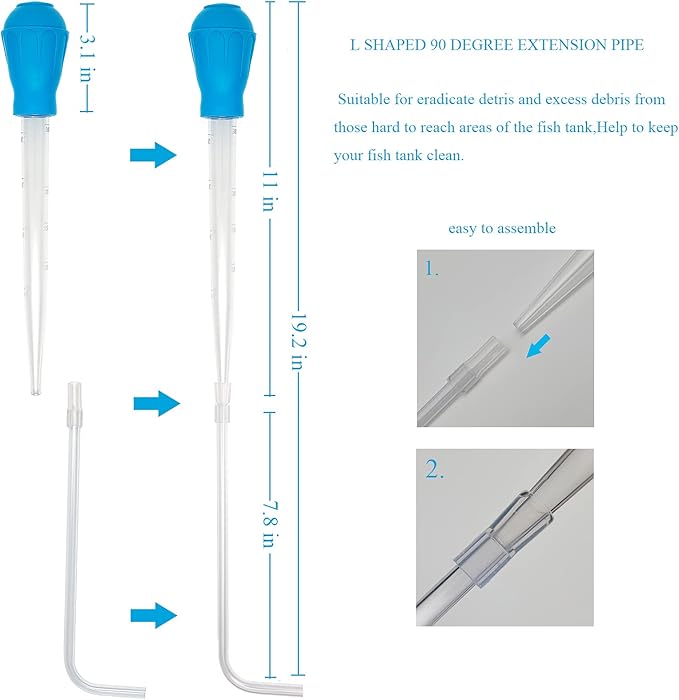 AREPK Aquarium Coral Feeder Fish Feeder Waste Clean Tool Manual Cleaner Water - Image 5