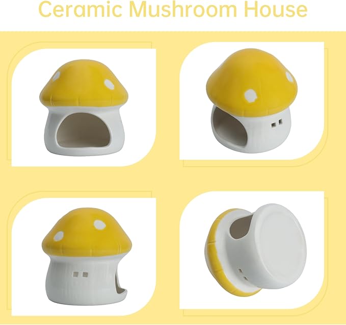 Cute Aquarium Mushroom House Betta Fish Tank Accessory Decor Mini Ceramic Fish - Image 4