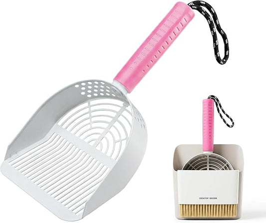 Cat Litter Scoop with Holder, 3 in 1 Metal Kitty Scooper, Heavy Duty Deep by Unknown