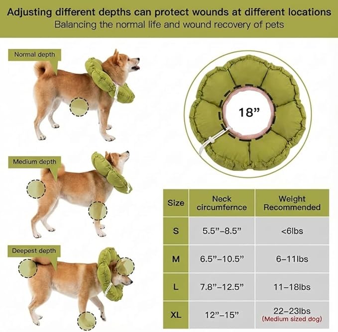 H HIDREAM Soft Dog Cones for Medium Dogs, Cute Adjustable Cone for Dogs to Stop - Image 2