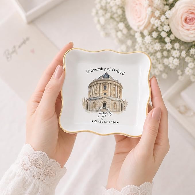 LOVELYPOD Personalized Graduation Photo Trinket Tray, Personalized College Ring - Image 5