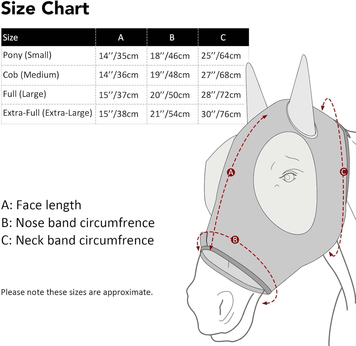 Harrison Howard Super Comfort Stretchy Fly Mask Large Eye Space with UV Protection Soft on Skin with Breathability Pastel Mix XL Extra Full Size