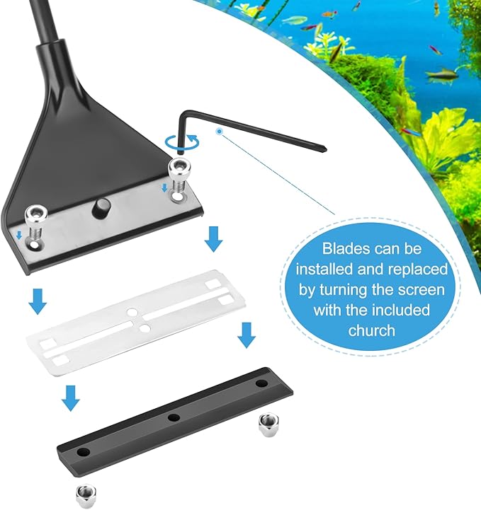 Vimvins Algae Scraper for Glass Aquarium, Long Handle Fish Tank Algae Scraper - Image 4