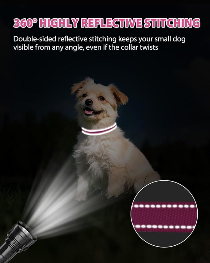 Joytale Dog Collars for Small Dogs, Feather-Light Double-Sided Reflective Nylon - Image 5