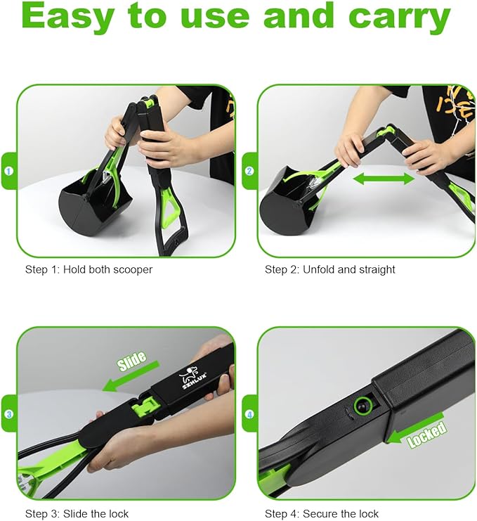 SZHLUX 28" Pooper Scooper, Foldable Dog Pooper Scooper - Image 5