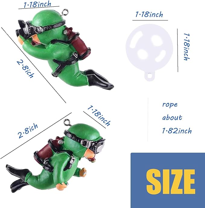 2-Pack Tank Decorations, Cute Little Diver, Aquarium Decoration Accessories - Image 2