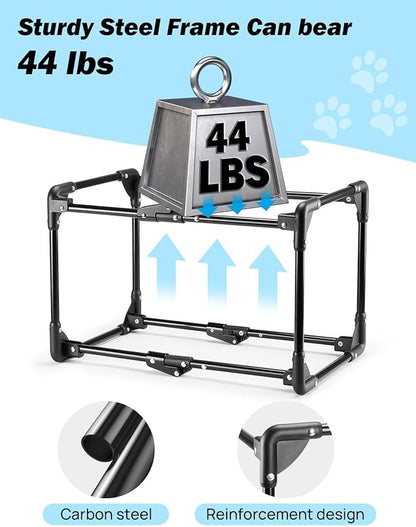 JOYTUTUS 20 Inch Collapsible Dog Crate, Steel Frame 8-Bar Foldable Soft Kennel - Image 3