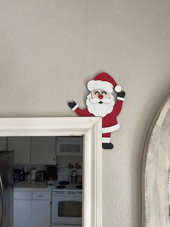Christmas Door Topper Holiday Home Decor Funny Snowman Santa Claus Top Door - Image 6