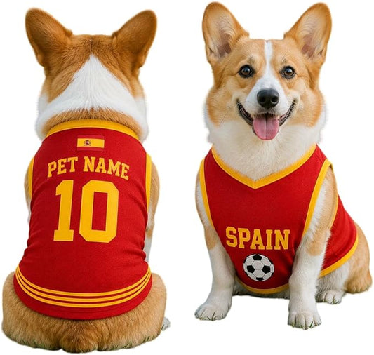 V-DECORPARKS Dog Jersey Custom Name Number, Pets Soccer Jersey by V-Decorparks