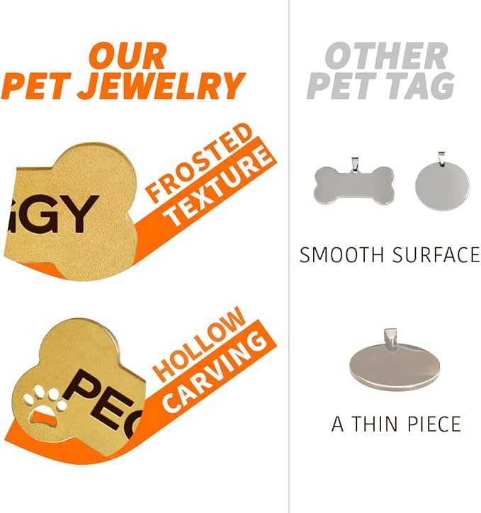 Dogs ID Tags Personalized Double Sided Deep Engraved Cat & Dog Collar Charm - Image 5