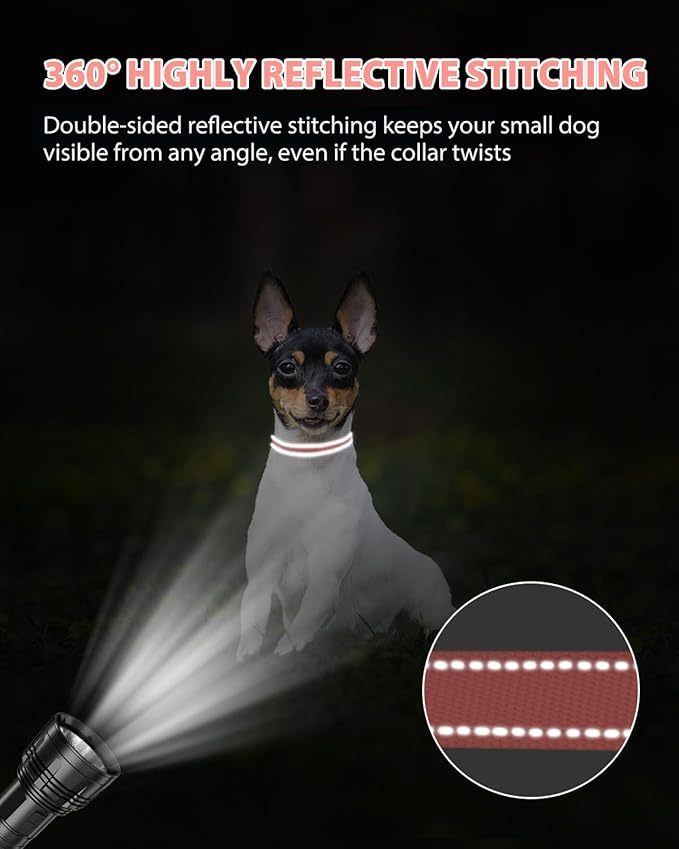 Joytale Puppy Collar, Feather-Light Double-Sided Reflective Nylon Collar - Image 5