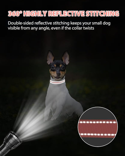 Joytale Puppy Collar, Feather-Light Double-Sided Reflective Nylon Collar - Image 5