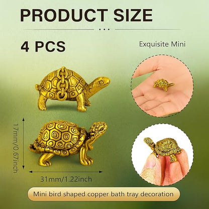 4 Pcs Copper Bird Bath Disk Accessories Decorations, Mini Turtle Birdbath - Image 2