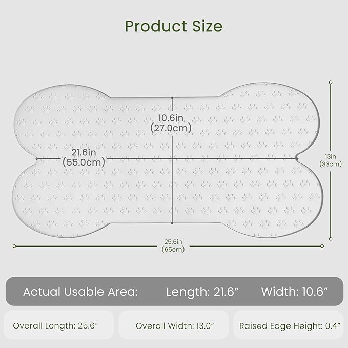 PWTAA Dog Food Mat Anti-Slip Silicone Dog Bowl Mat Thicker Pet Placemat - Image 2