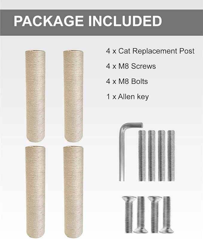 TIMHAKA Cat Scratching Post Replacement, Refill Sisal Rope Scratcher Posts - Image 2