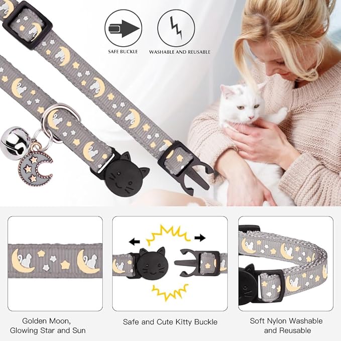 Baeuppit 2Pcs Breakaway Cats Collars Cat Collars - Image 2