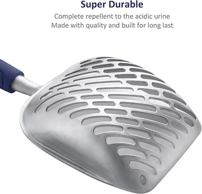 WePet Cat Litter Scoop, Aluminum Alloy Sifter, Kitty Metal Scooper, Deep Shovel - Image 4