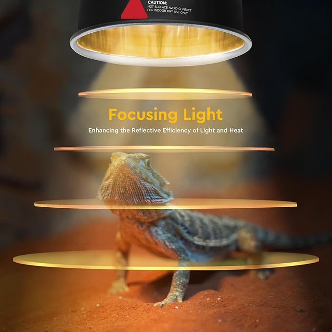 Reptile Light Fixture 5.5", Reptile Heat Lamp Max 100W, Reptile Tank Lighting - Image 6