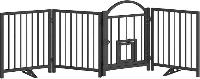 HOOBRO 4 Panel Freestanding Dog Gate - Image 9