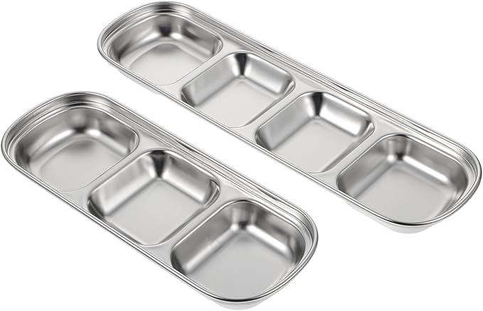 Ipetboom Compartment Pet Tray Food Bowls: 6pcs Stainless Steel Cat Bowl Divided - Image 7