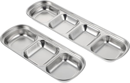Ipetboom Compartment Pet Tray Food Bowls: 6pcs Stainless Steel Cat Bowl Divided - Image 7