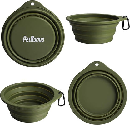 PetBonus 2-Pack Large Silicone Collapsible Dog Bowls, 34oz/1000ml BPA Free - Image 2