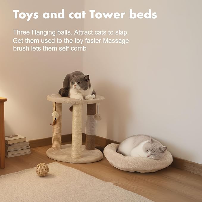 MECOOL 4in1 Small Cat Tree, Scratching Post - Image 7