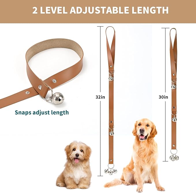 Luckyiren Brown Leather Hanging Door Bells - Image 3
