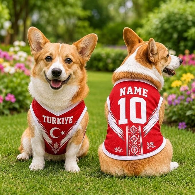 V-DECORPARKS Personalized Pet Soccer Jersey Custom Name Number Dog Cat Football - Image 4