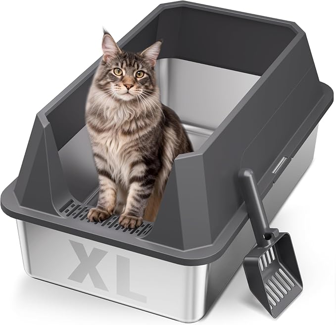 Stainless Steel Litter Box by Tevila