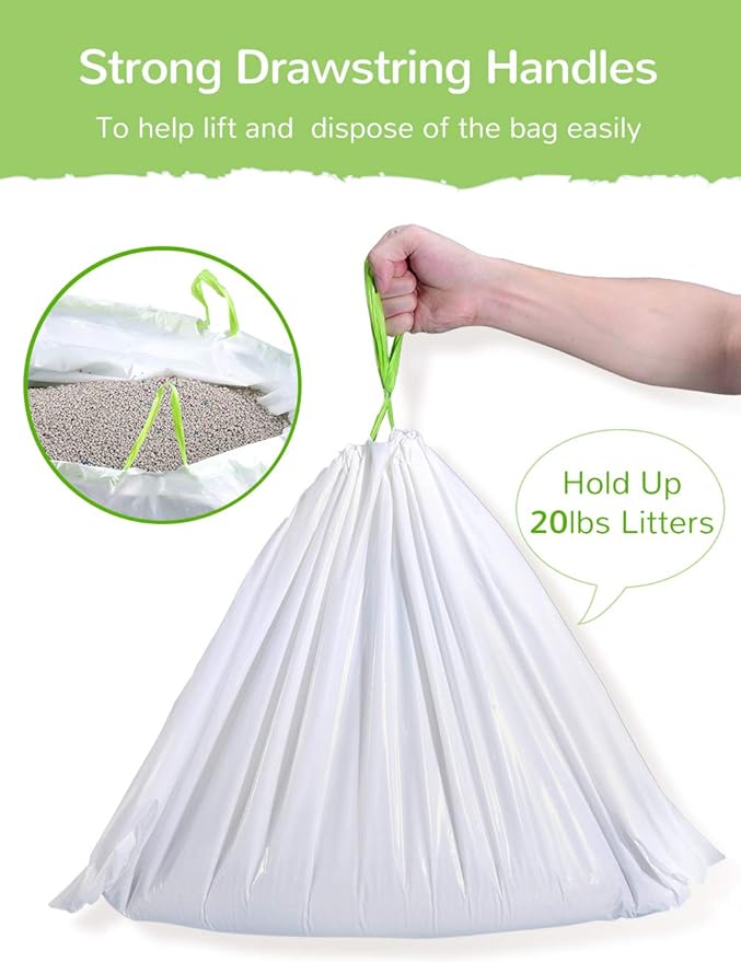 Litter Box Liners, Drawstring Litter Liner Bags - Image 4