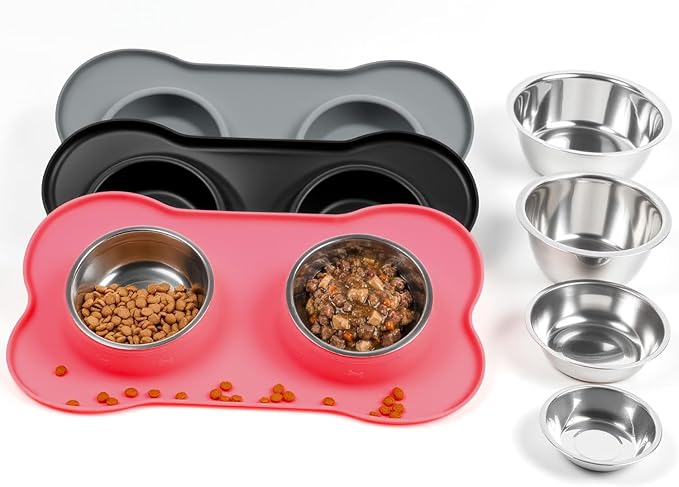 Conlun Medium Pet Feeding Station, 29oz Stainless Steel Dog Bowls Set, No Spill by Conlun
