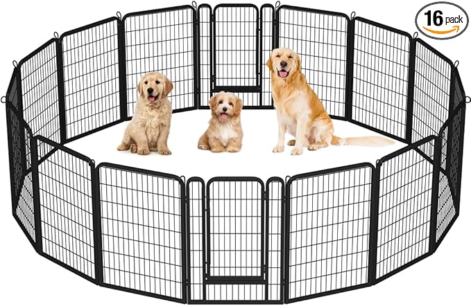 Yaheetech Dog Playpen Outdoor, 40 inch 16 Panels Dog Pen Indoor Heavy Duty by Unknown